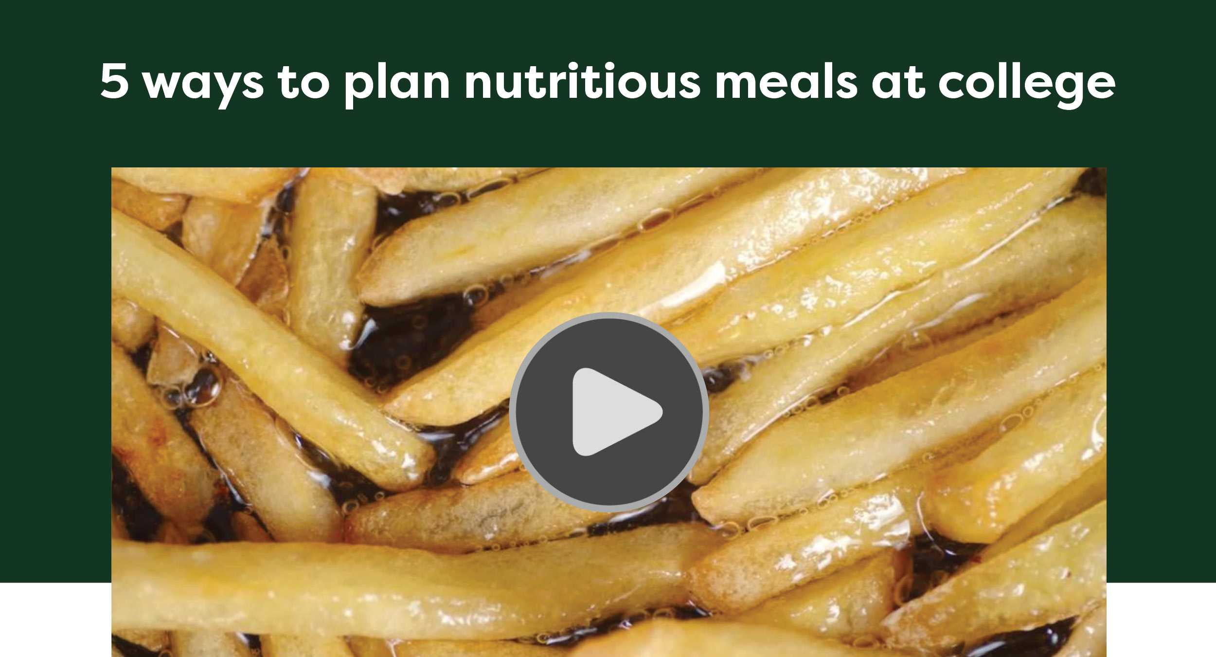 5 ways to plan nutritious meals at college