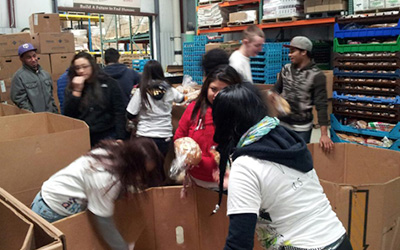 People Helping At Food Pantry