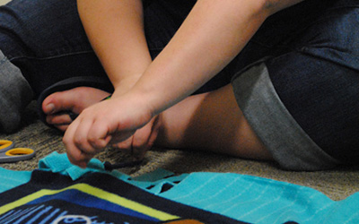 Woman Making Blankets