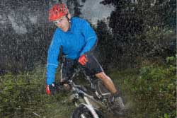 Male Biking in Rain