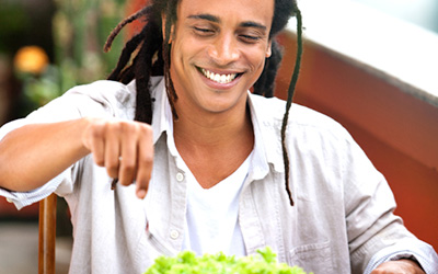 Student Eating Dinner