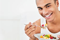 Male Eating Salad