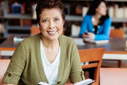 Older Woman Studying For Finals