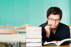 Male Studying For Finals