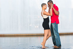Couple Holding Hands While Dancing