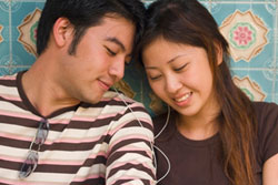 Couple Listening To Music Together