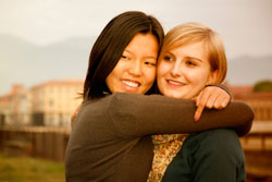 Lesbian Couple Hugging