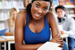 Female Studying For Finals