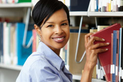 Female in Library