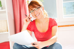 Female in Studying at Home