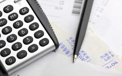 Receipts and a Calculator