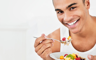Student Enjoying Breakfast