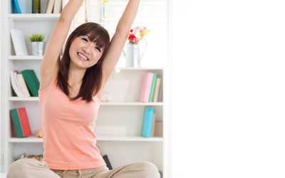 Student Performing A Morning Stretch