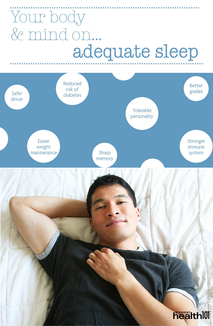 Your mind and body on adequate sleep - safer driver, reduced risk of diabetes, tolerable personality, better grades, sharp memory, easier weight management, stronger immune system